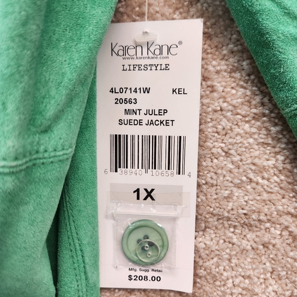 Karen Kane 100% Leather Suede Jacket New with Tags $208 size 1X plus - Picture 5 of 7
